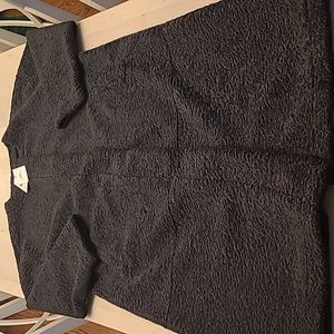 NWT Something Navy Charcoal Sherpa Faux Suede Lined Long Coat from Nordstrom